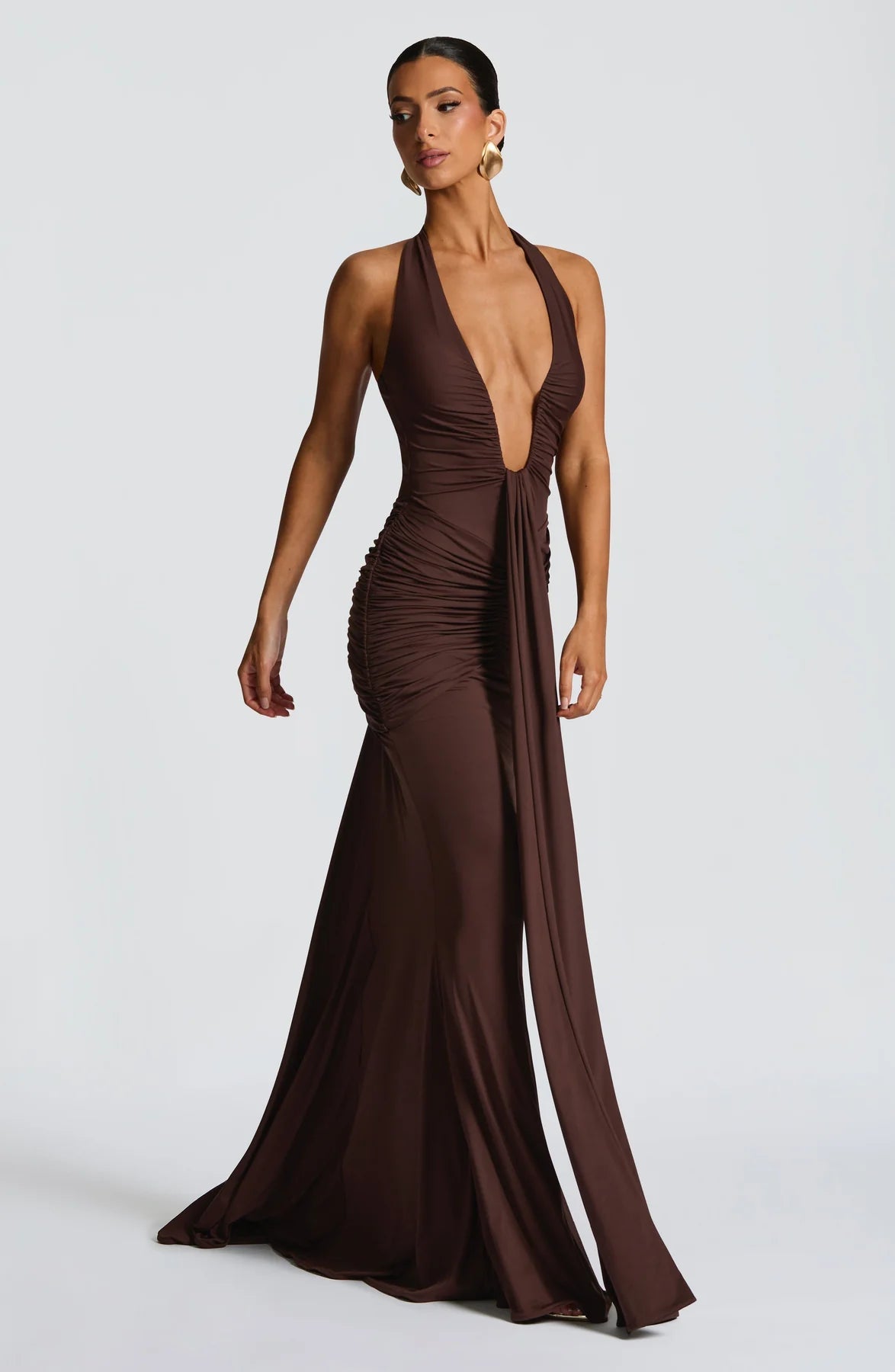 Anastasia Maxi Dress - Plum Brown