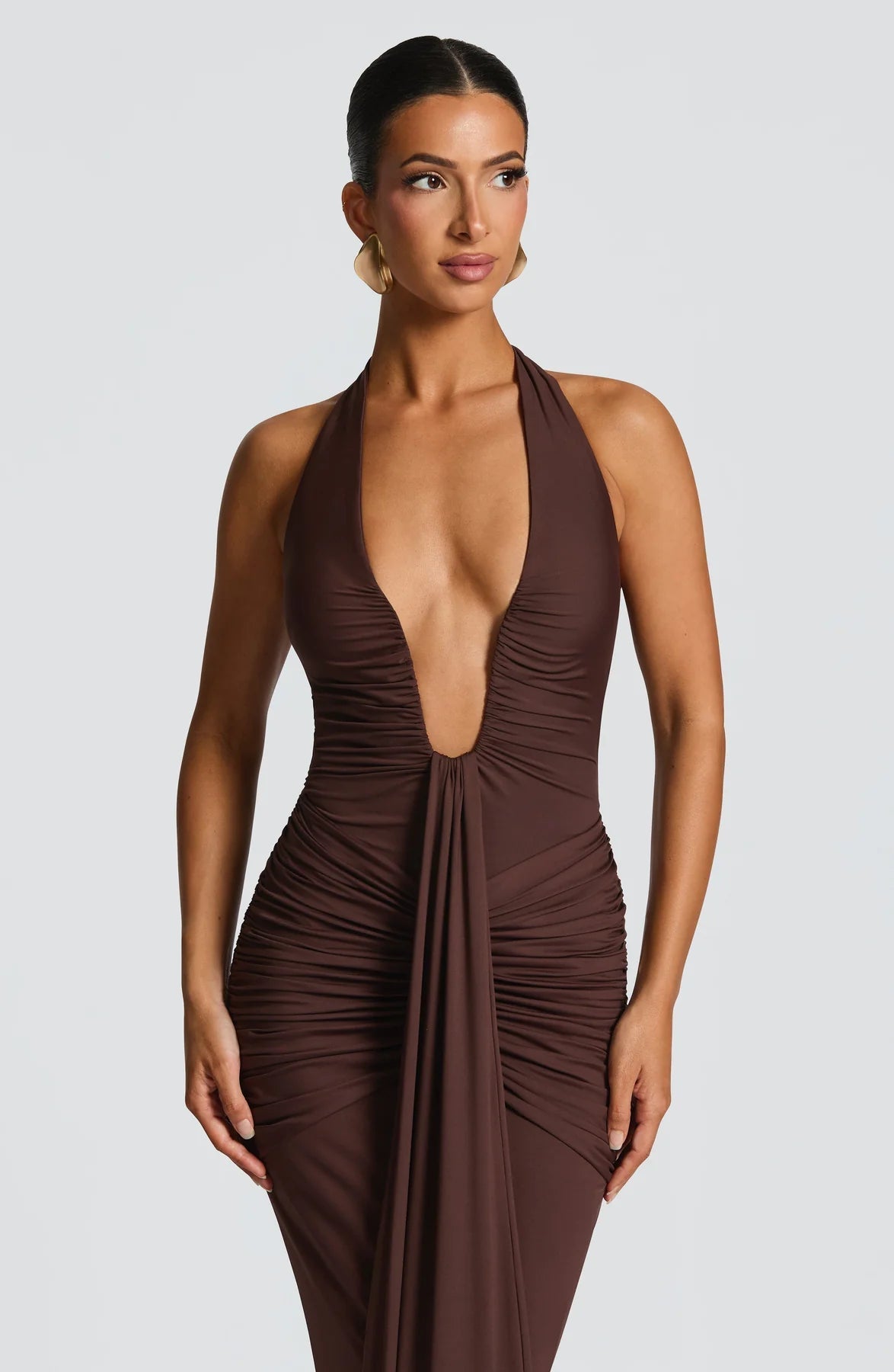 Anastasia Maxi Dress - Plum Brown