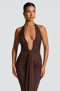 Anastasia Maxi Dress - Plum Brown